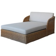 Wicker Double Chaise Daybed by Michael Taylor, USA, 1980s