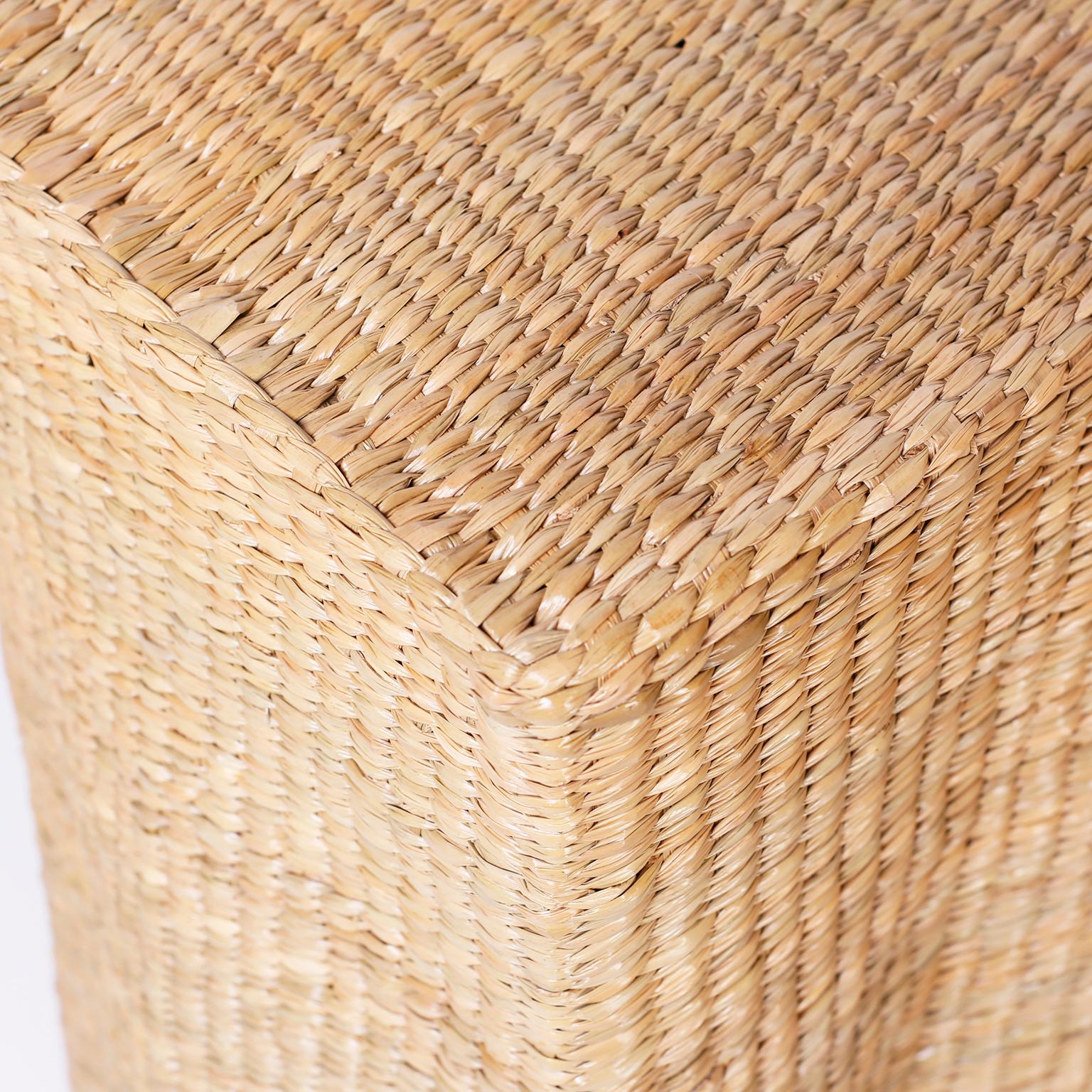 Wicker Drapery Ghost Console from the FS Flores Collection In Excellent Condition In Palm Beach, FL