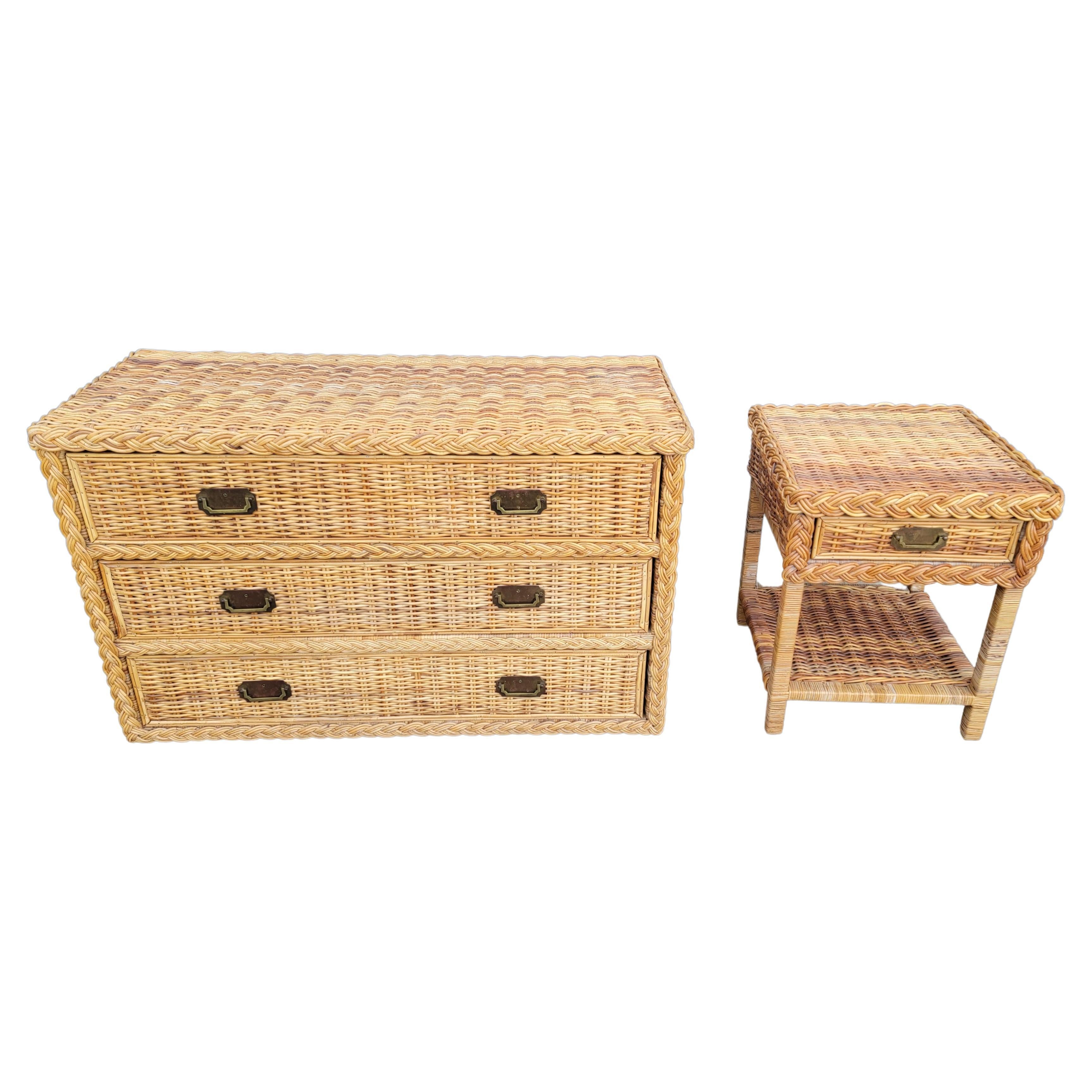 Wicker Dresser 
Nightstand