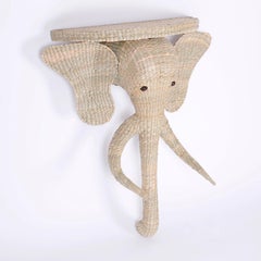 Wicker Elephant Console