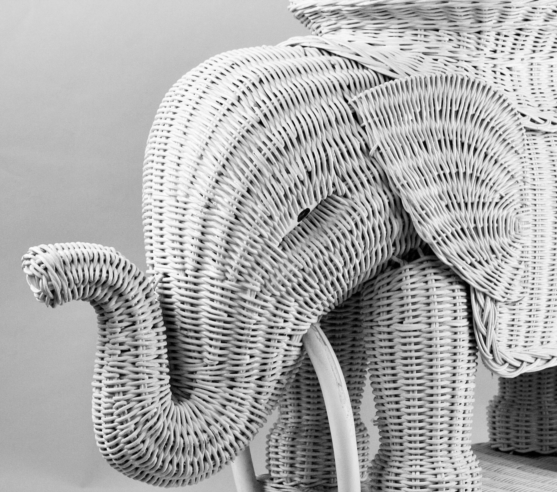 Wicker Elephant Side Table 5