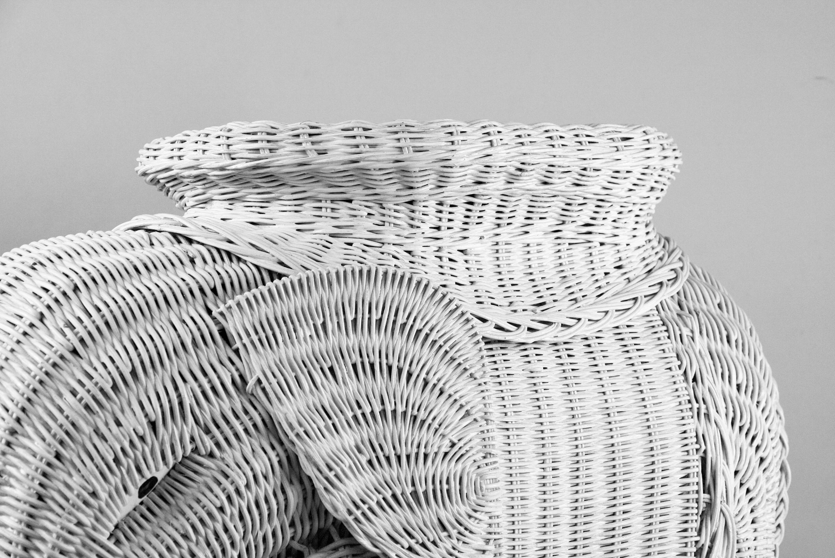 Wicker Elephant Side Table 6