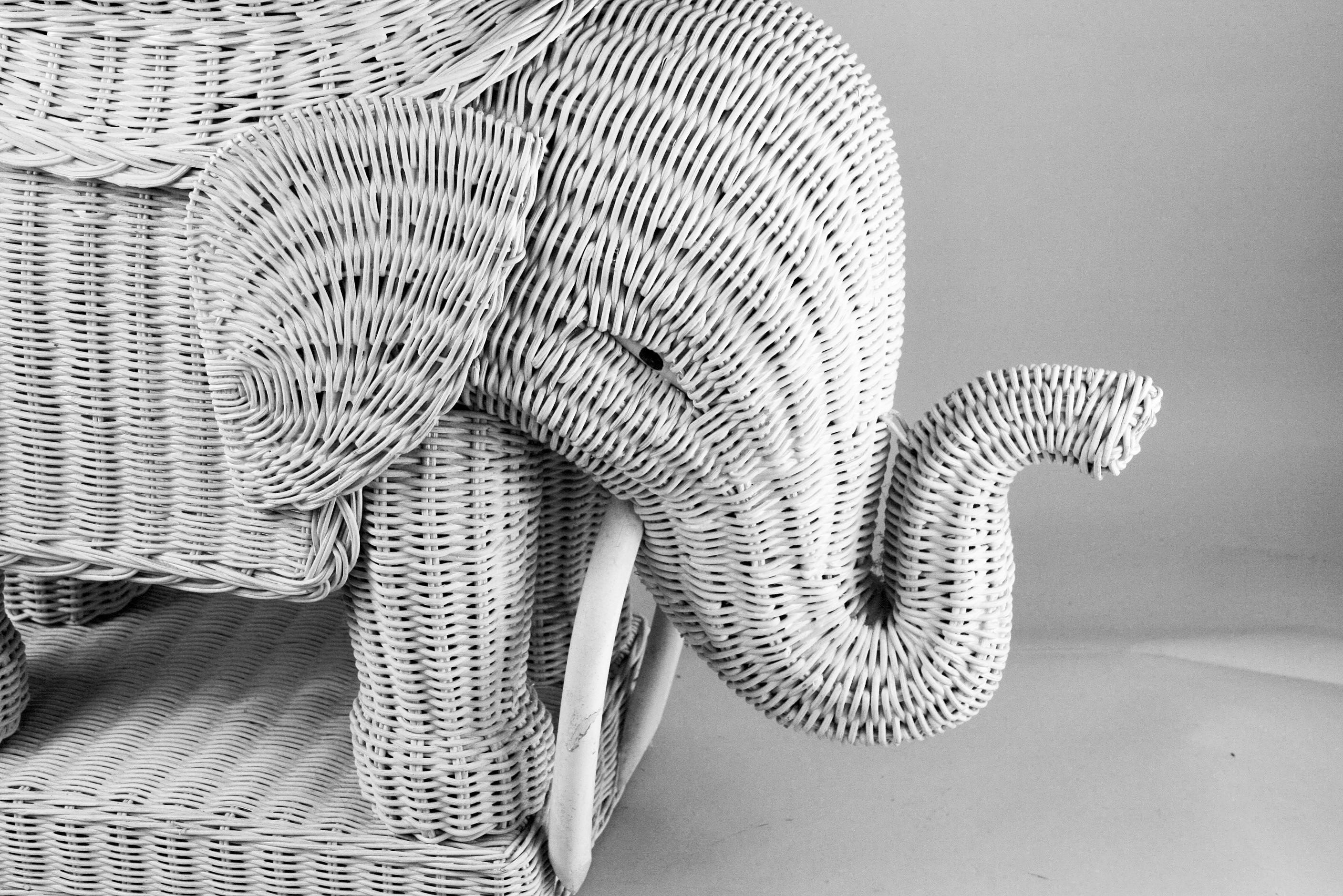 wicker elephant table