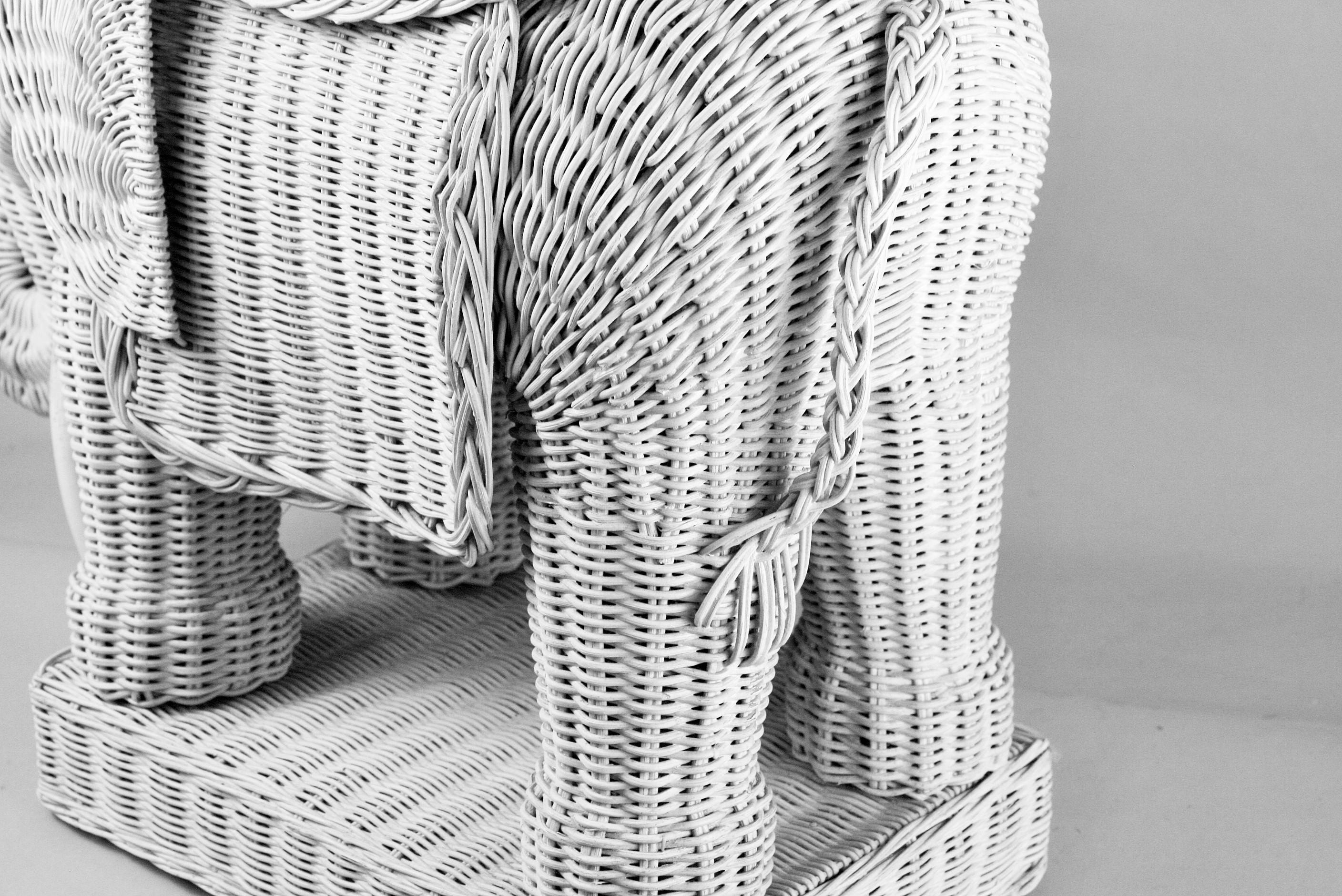 Wicker Elephant Side Table 2