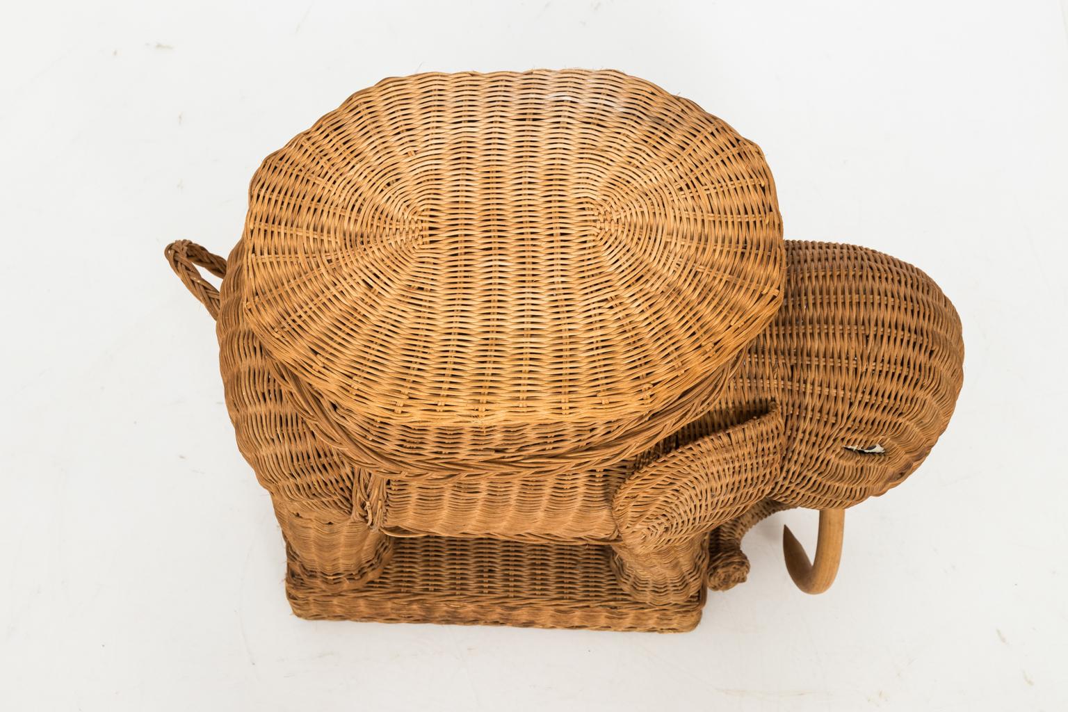 wicker elephant table