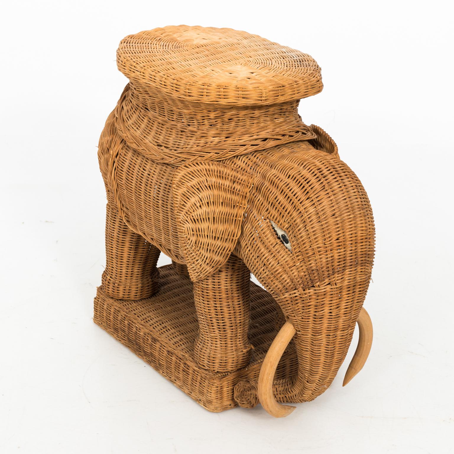 elephant wicker table