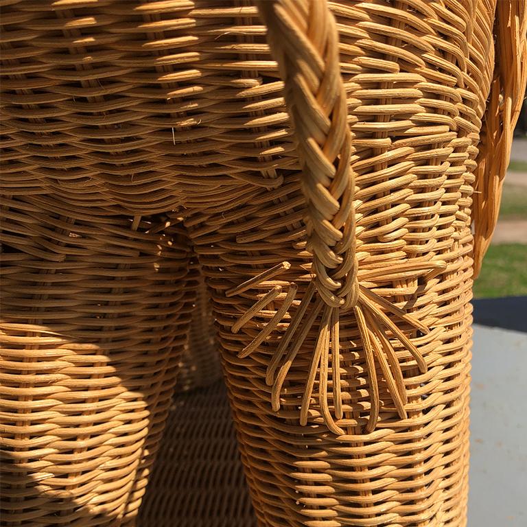 vintage wicker side table