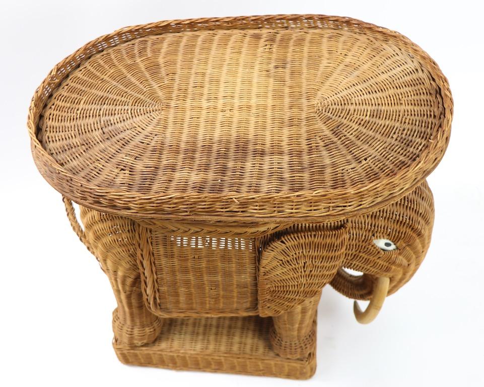 elephant wicker table