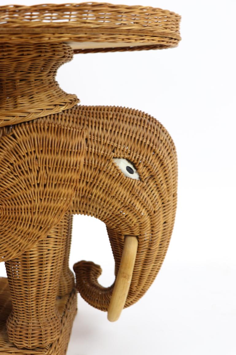 vintage wicker elephant table