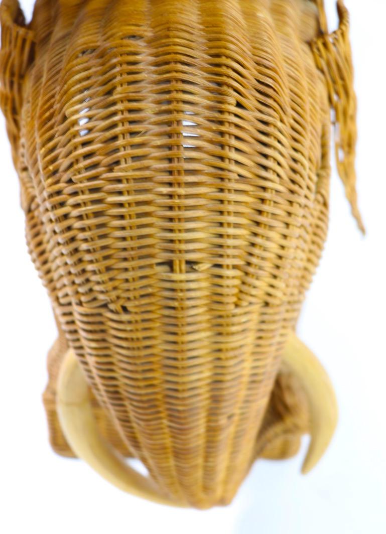 wicker elephant side table