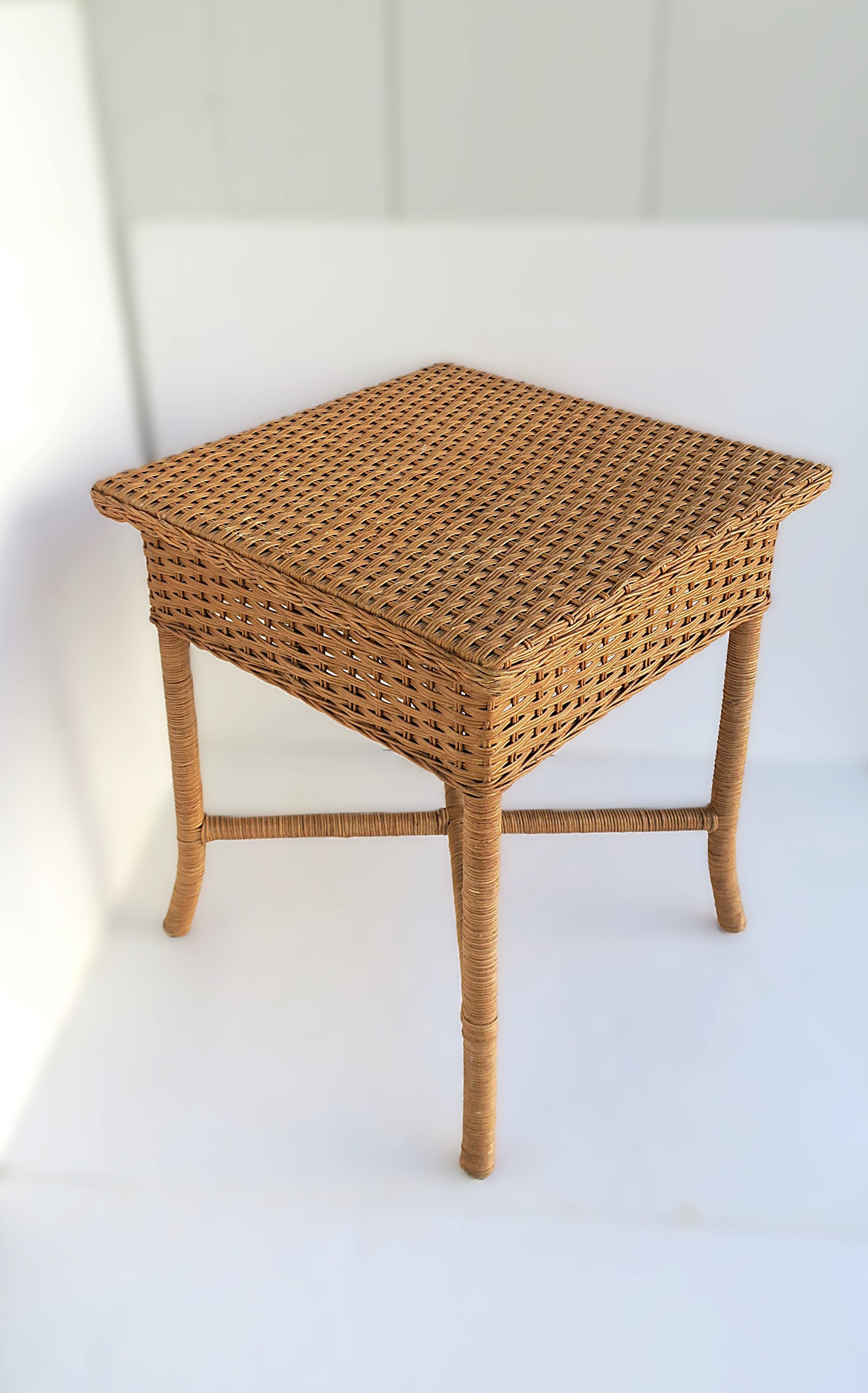 Wicker End Table For Sale 7