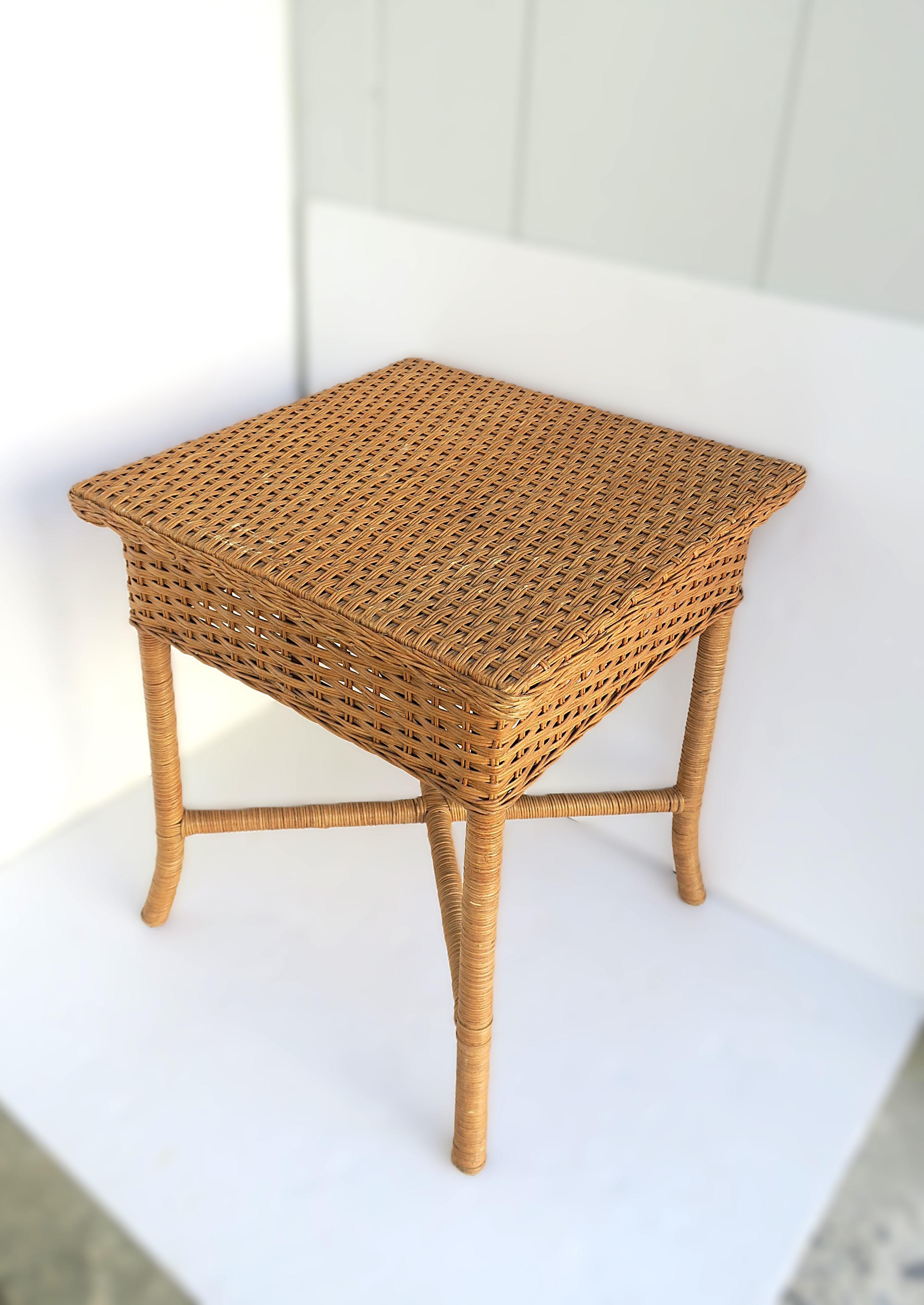 Wicker End Table For Sale 1
