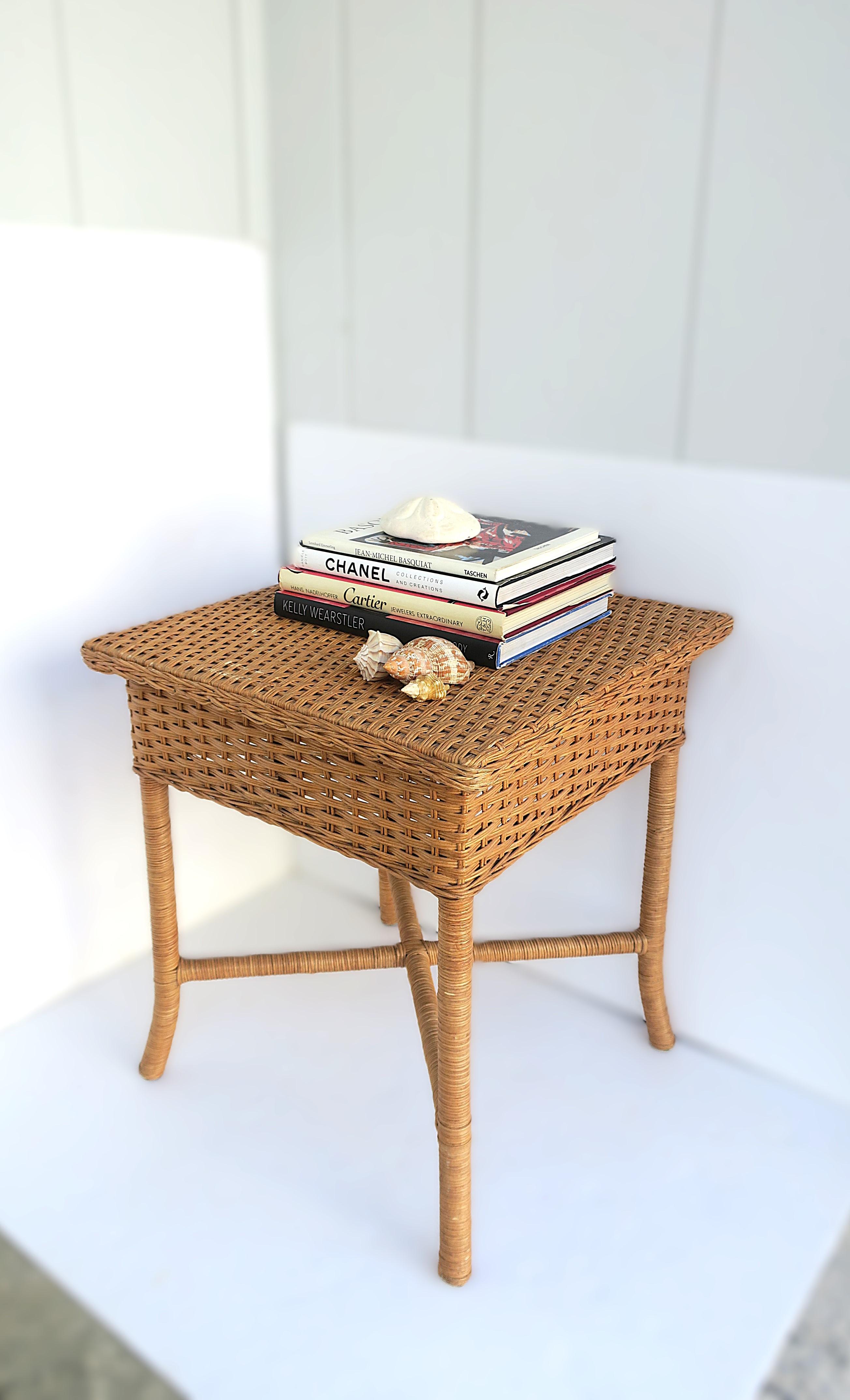 Wicker End Table For Sale 4