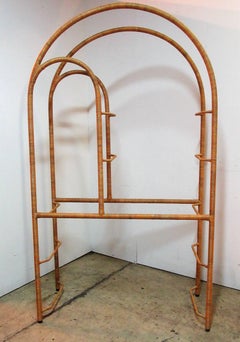 Wicker Etagere in the Style of Milo Baughman