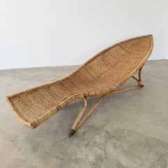 Wicker Fish Lounge Chair by Lina Zervudachi for Schiaparelli, 1960s France