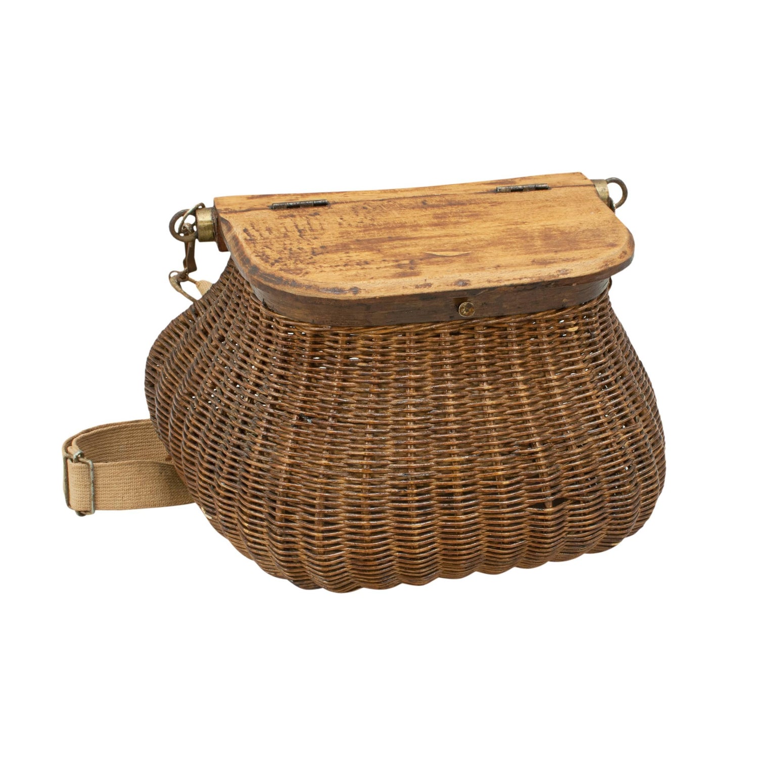 Wicker Fishing Basket - 6 For Sale on 1stDibs