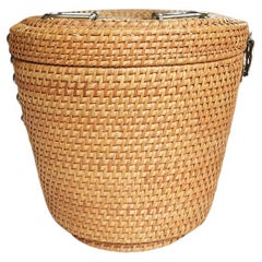 Wicker Fishing or Tea Basket with Handles Hong Kong, circa 1960
