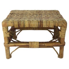 Vintage Wicker Footstool 