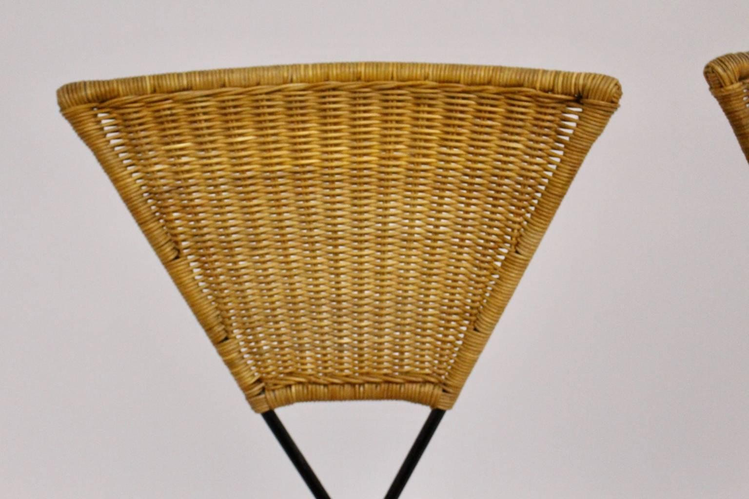 Wicker Vintage Dining Chairs Karl Fostel Sen's Erben Sonett Vienna 1950 For Sale 7