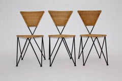 Wicker Vintage Dining Chairs Karl Fostel Sen's Erben Sonett Vienna 1950