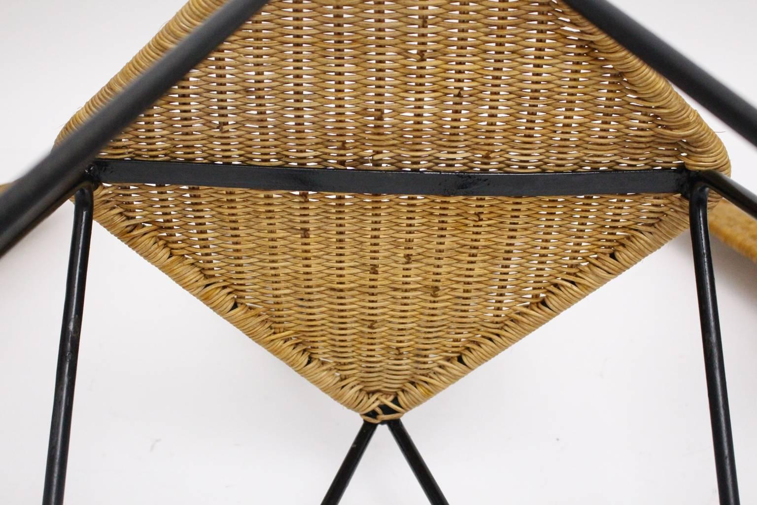 Wicker Vintage Dining Chairs Karl Fostel Sen's Erben Sonett Vienna 1950 For Sale 14