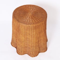 Wicker Ghost Drapery Table or Stand