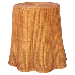 Used Wicker Ghost Drapery Table or Stand