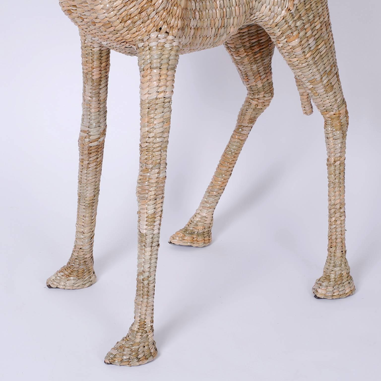 large rattan giraffe