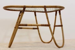 Wicker Glass Side Table for Rohé Noordwolde, Netherlands