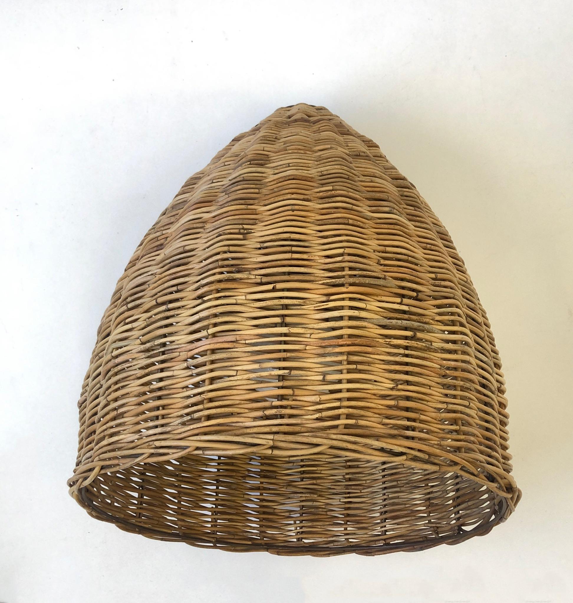 American Wicker Hanging Pendant Lamp For Sale