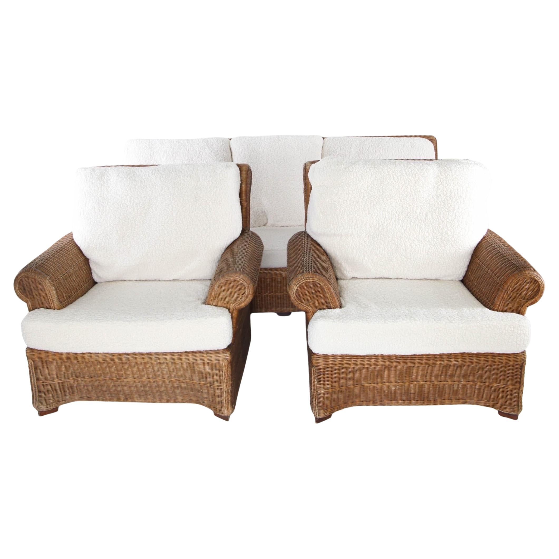 Wicker living room set For Sale