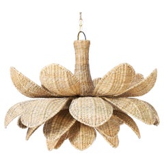 Wicker Lotus Light Fixture or Pendant From the Flores Collection