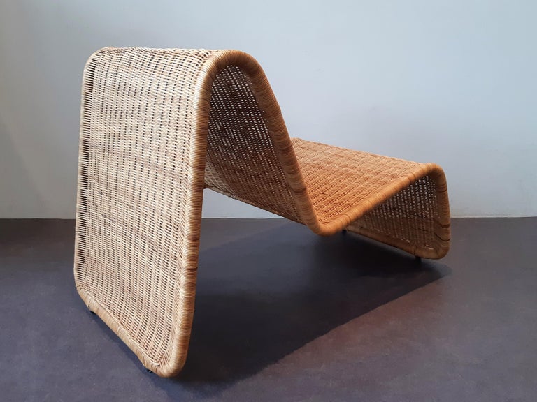 European Wicker Lounge Chair, a Design After Tito Agnoli for Ikea, 1960s