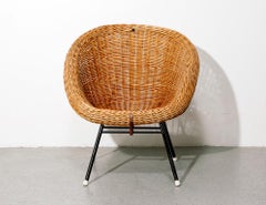 Wicker Lounge Chair Attributed to Dirk van Sliedregt