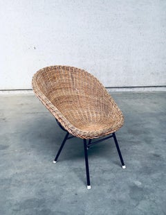 Wicker Lounge Chair in the Style of Dirk Van Sliedregt for Rohé Noordwolde