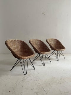 Barrel Wicker Lounge Chairs by Sonett, Austria, 1950s