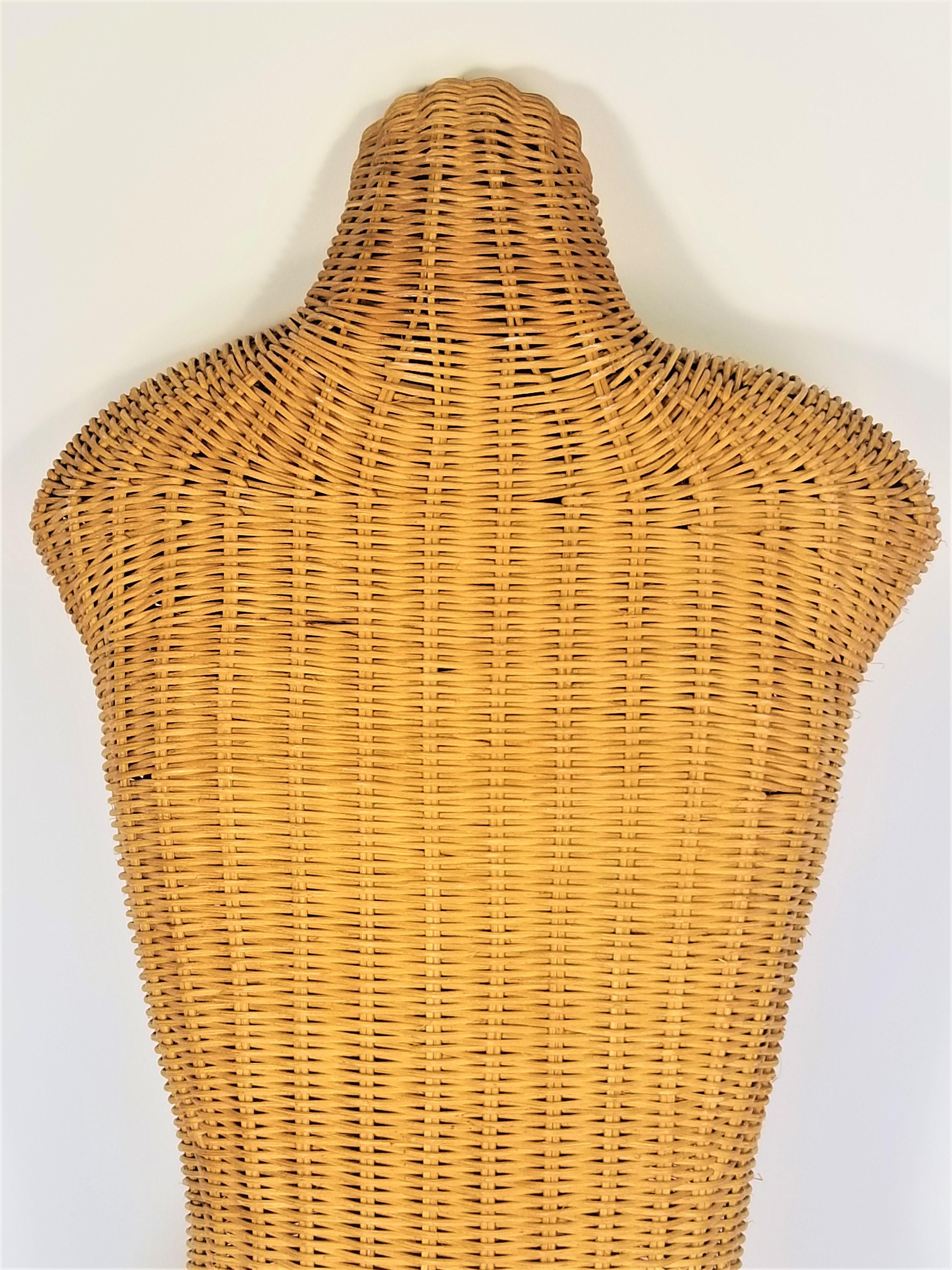 20th Century Wicker Mannequin 1960s 1970s Midcentury