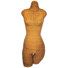 Wicker Mannequin 1960s 1970s Midcentury