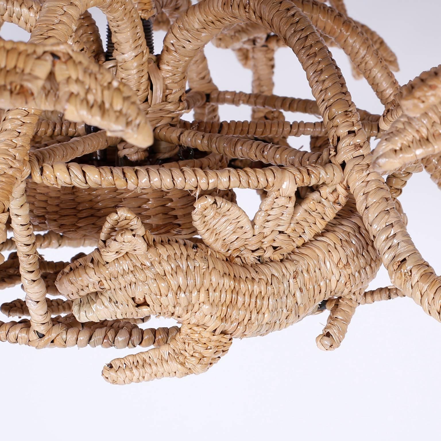 Mexican Wicker Mario Torres Jungle Chandelier