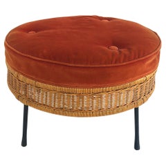 Otomana de mimbre Asiento tapizado