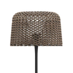 Wicker Outdoor Black Floor Lamp