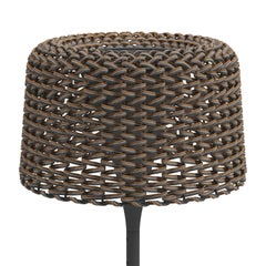 Wicker Outdoor Black Table Lamp