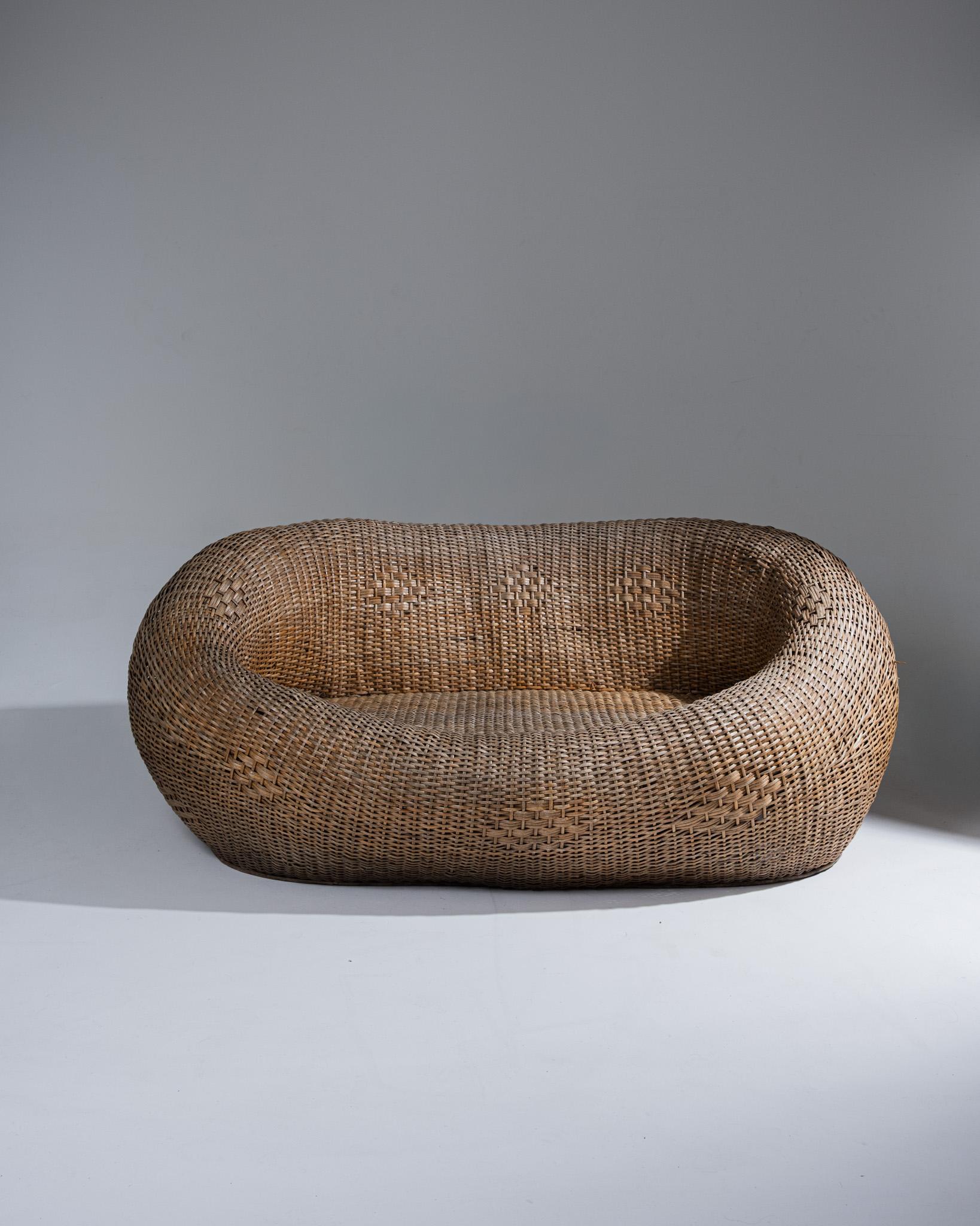 Wicker Outdoor Sofa, 1960s For Sale 5
