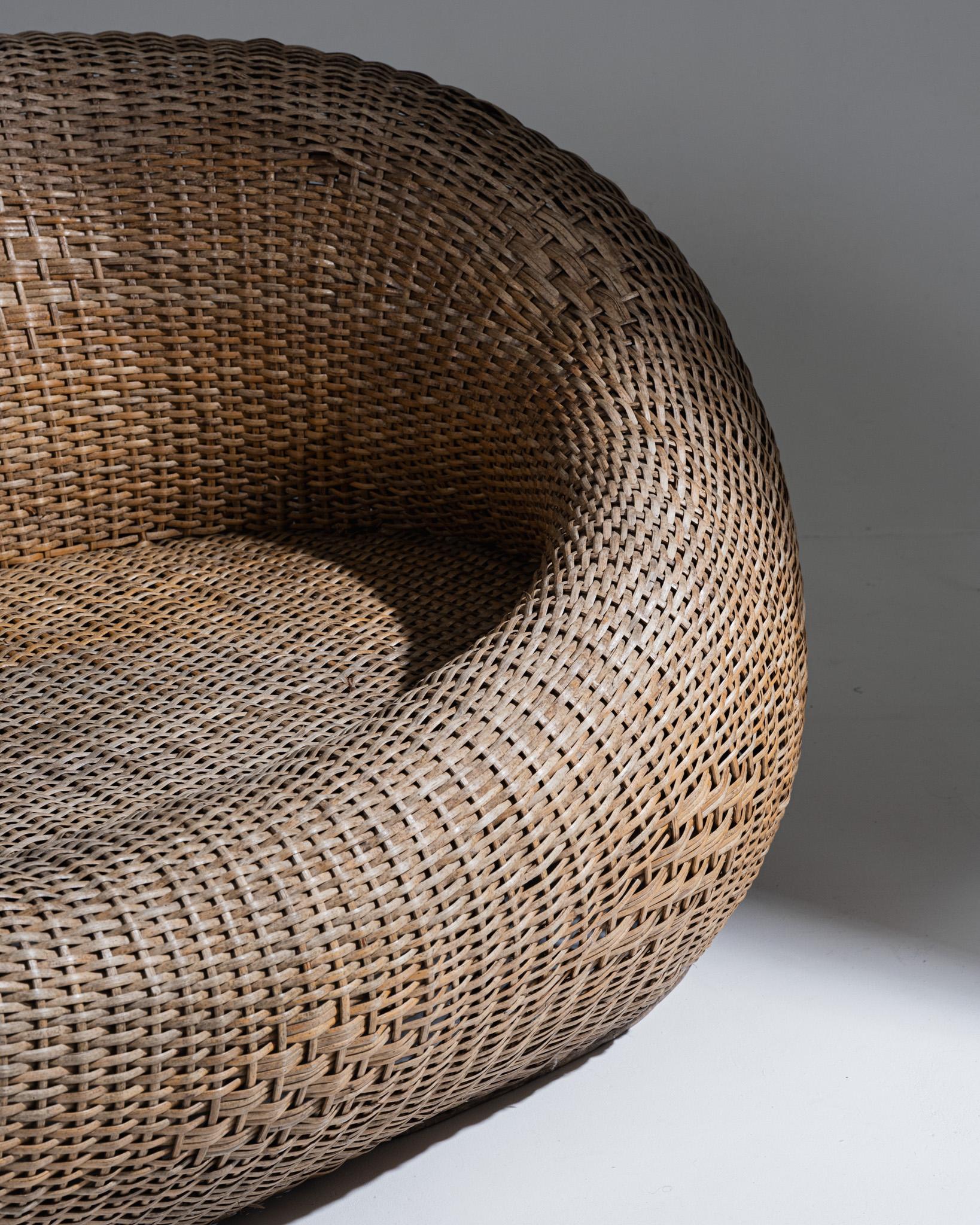 Wicker Outdoor Sofa, 1960s For Sale 10