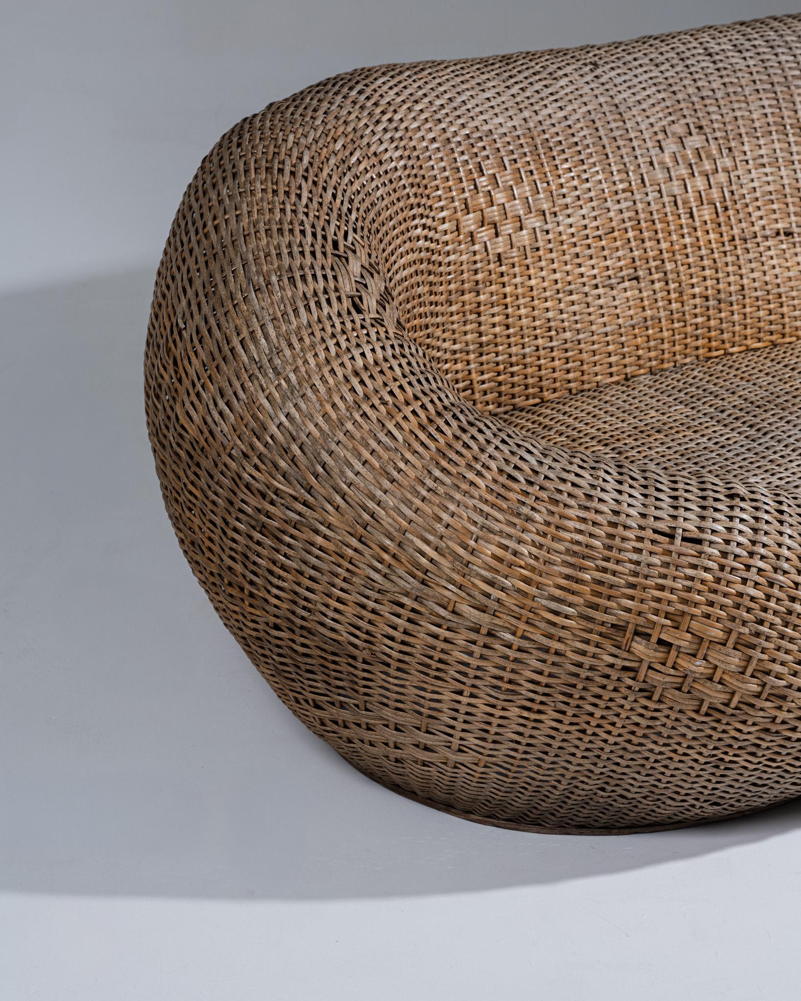 Wicker Outdoor Sofa, 1960s For Sale 11