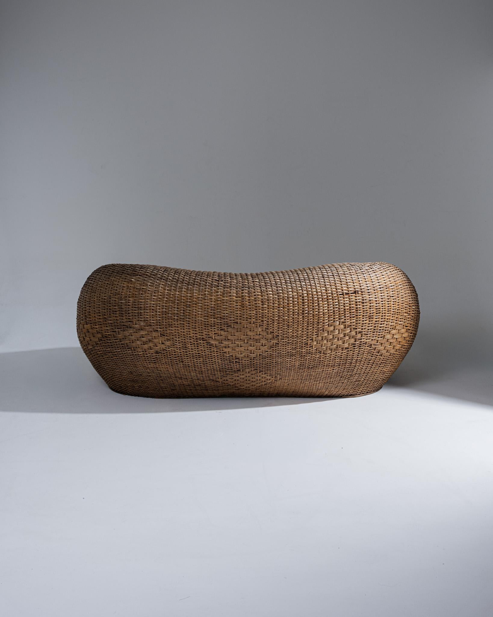 20th Century Wicker Outdoor Sofa, 1960s For Sale