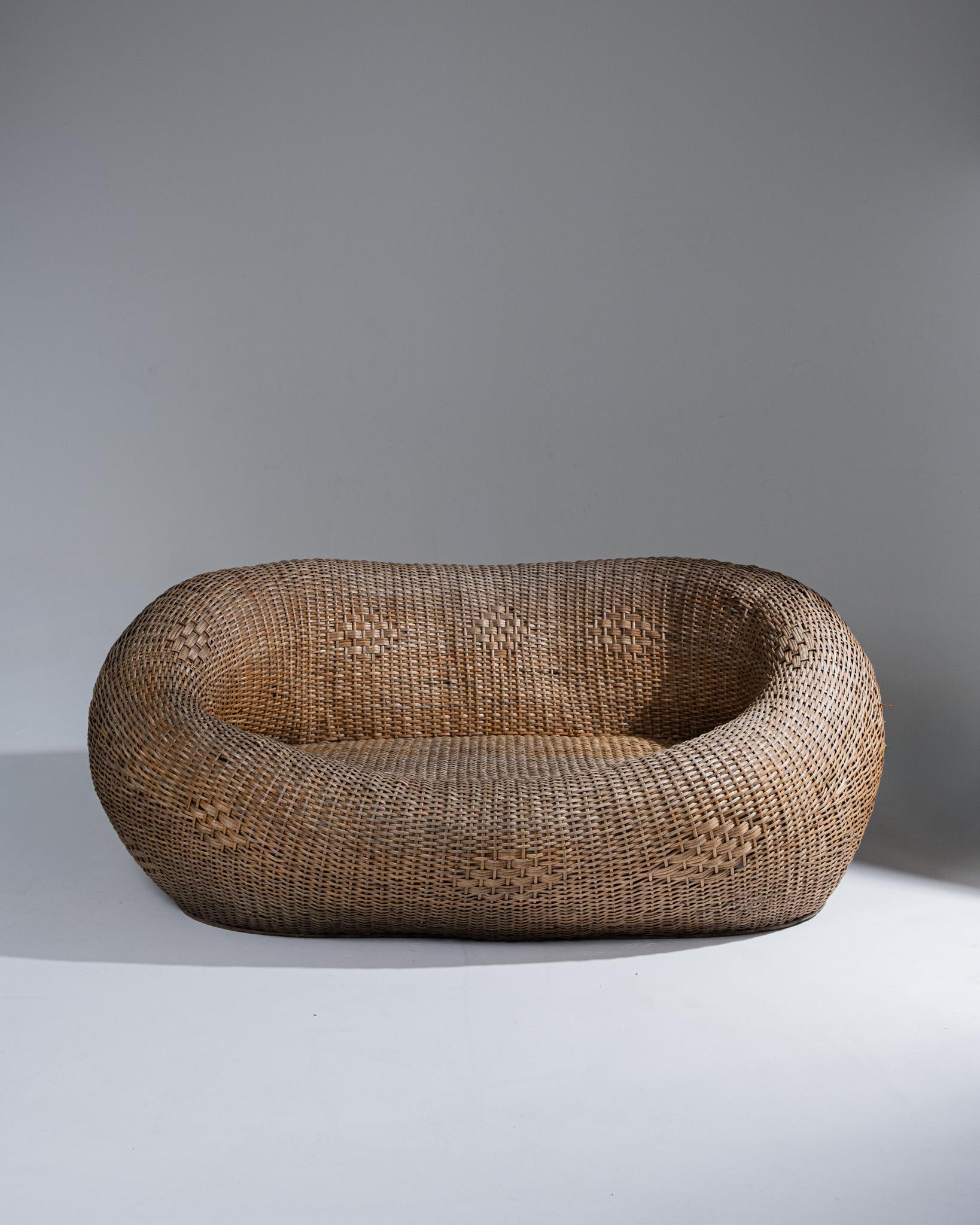 Wicker Outdoor Sofa, 1960s For Sale 4