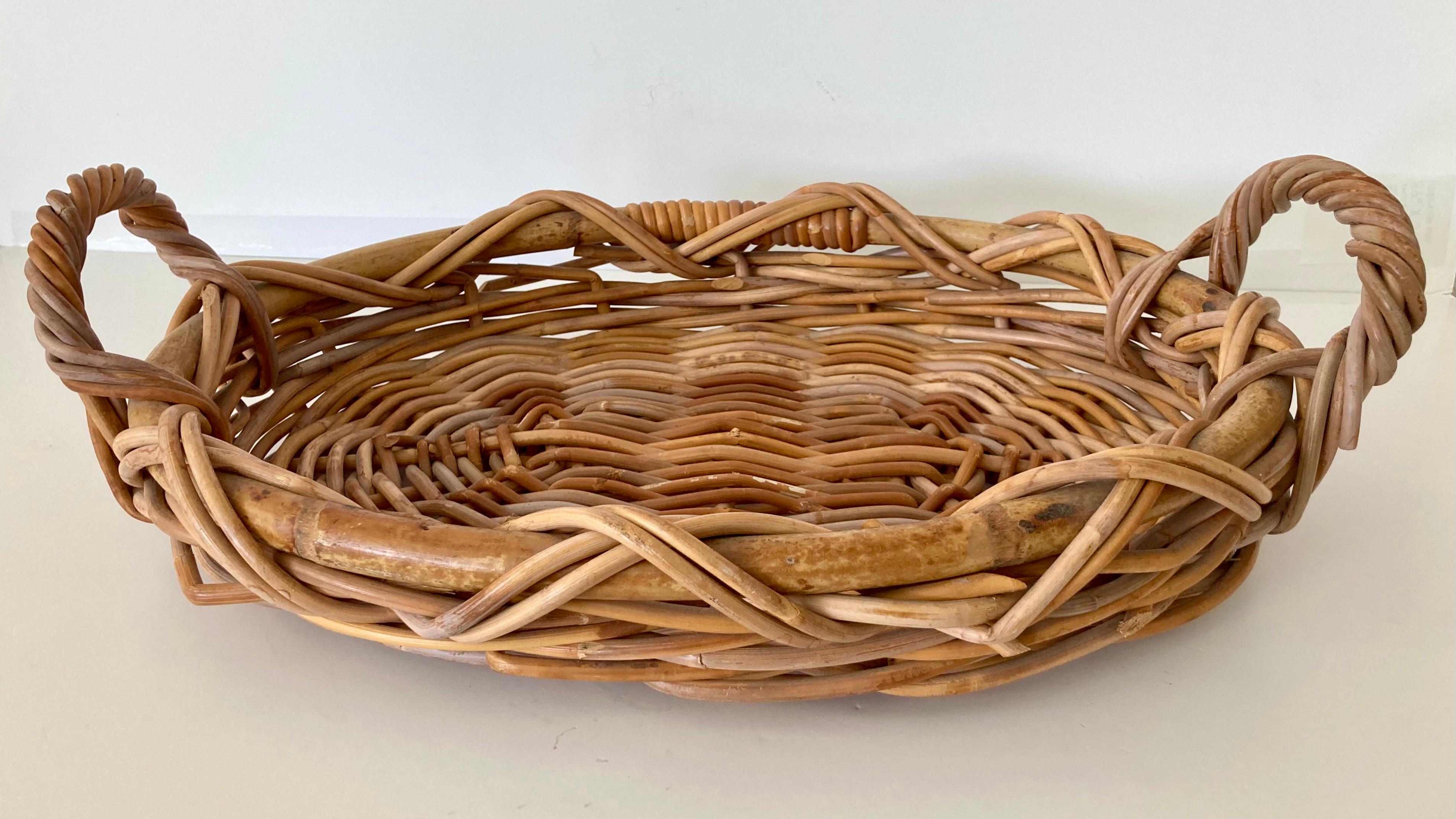 Boho Chic oval wicker tray. Perfect for coffee in bed. Add some Boho Chic style to your home.

