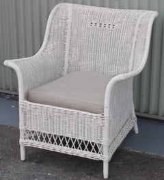 Wicker Painted Armchair from Maine