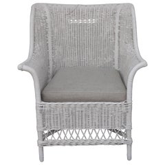 Wicker Painted Armchair from Maine